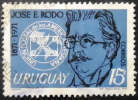 Selo postal do Uruguai de 1971 Jose Enrique Rodo