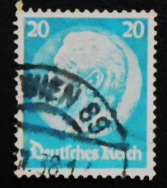 Selo postal da Áustria de 1938 Paul von Hindenburg