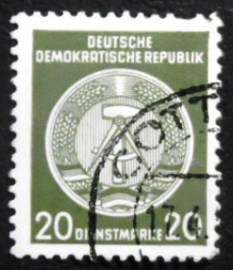 Selo postal da Alemanha Democrática de 1954 Hammer and Compass