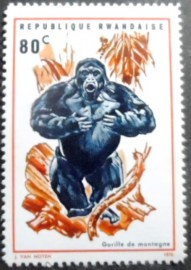 Selo postal da Ruanda de 1970 Mountain Gorilla