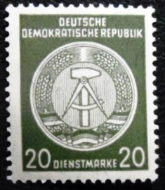 Selo postal da Alemanha Democrática de 1954 Hammer and Compass