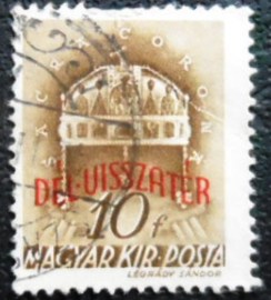 Selo postal da Hungria de 1941 Dél visszatér overprint