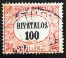 Selo postal da Hungria de 1921 Official Stamp