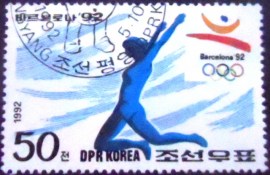 Selo postal da Coréia do Norte de 1992 Long jump