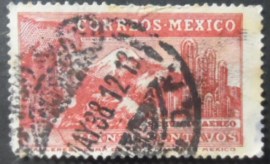 Selo postal do México de 1934 Aztec eagle man