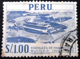 Selo postal do Peru de 1957 Inka-Fortress at Paramonga