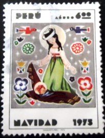 Selo postal do Peru de 1976 Indian Mother and Child