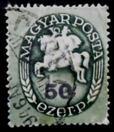 Selo postal da Hungria de 1946 Postrider