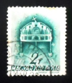 Selo postal da Hungria de 1939 Crown of St. Stephen