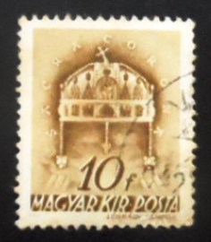 Selo postal da Hungria de 1939 Crown of St. Stephen