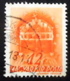 Selo postal da Hungria de 1941 Crown of St. Stephen