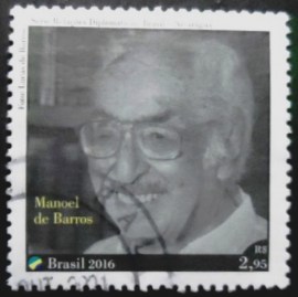 Selo postal do Brasil de 2016 Manoel de Barros