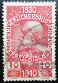 Selo postal da Áustria de 1910 Emperor Franz Joseph