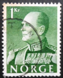 Selo postal da Noruega de 1959 King Olav V 1