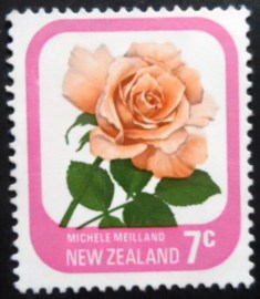 Selo postal da Nova Zelândia de 1976 Michele Meilland