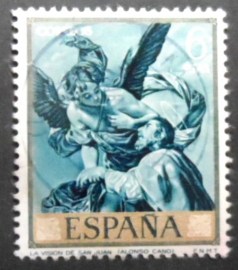 Selo postal da Espanha de 1969 The Vision of St. John the Baptist