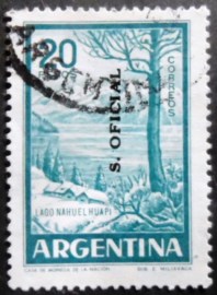 Selo postal Argentina 1960 Nahuel Huapi Lake ovpt