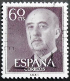 Selo postal da Espanha de 1955 General Franco