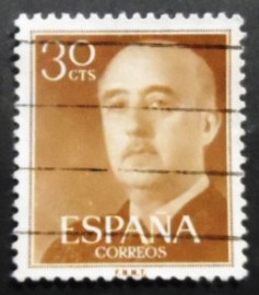 Selo postal da Espanha de 1955 General Franco