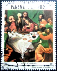 Selo postal do Panamá de 1968 The Last Supper by Juan de Juanes