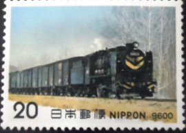 Selo postal do Japão de 1975 Steam Locomotive 9600