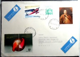 Envelope circulado em 1983 entre Polônia x Brasil