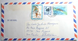 Envelope circulado em 1983 entre Japão x Brasil