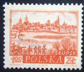 Selo postal definitivo da Polonia de 1960 Historic Towns