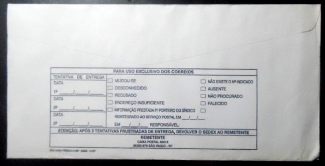 Envelope Circulado de 1995 Sedex Especial