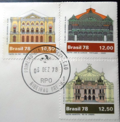 Envelope FDC Oficial de 1978 Teatros Brasileiros RJ