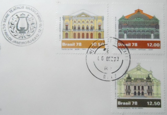 Envelope FDC Oficial de 1978 Teatros Brasileiros RJ