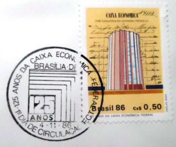 FDC Oficial nº 407 de 1986 Caixa Econômica Federal