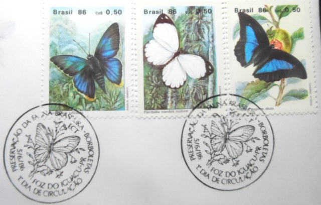 FDC Oficial nº 395 de 1986 Borboletas