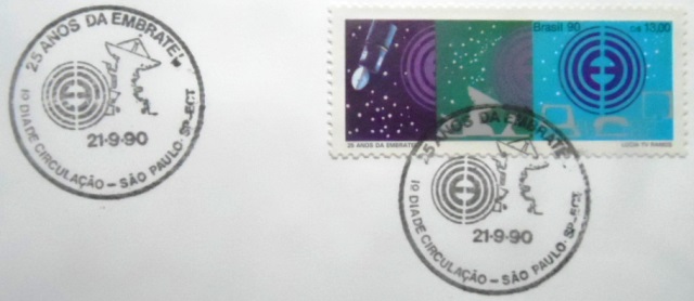 FDC oficial nº 513 de 1990 Embratel