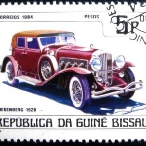 Selo postal de Guiné Bissau de 1984 Duesenberg 1928 NCC