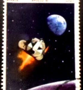 Selo postal de Ras Al Khaima de 1969 Spacecrafts