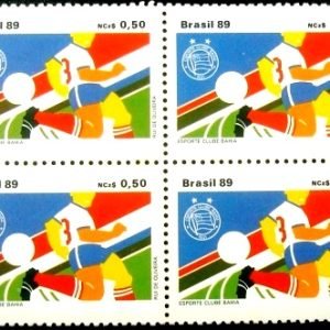 Quadra de selos postais do Brasil de 1989 - E.C.Bahia