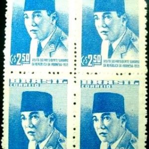 Quadra de selos postais de 1959 Presidente Sukarno - C 432 N