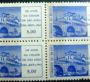 Quadra de selos postais do Brasil de 1963 São João Del Rei