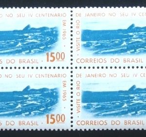 Quadra de selos postais do Brasil de 1964 Flamengo