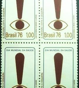 Quadra de selos postais do Brasil de 1976 Dia da Saúde - 926 M