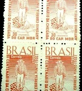 Quadra de selos postais do Brasil de 1966 Antonio Correia Pinto