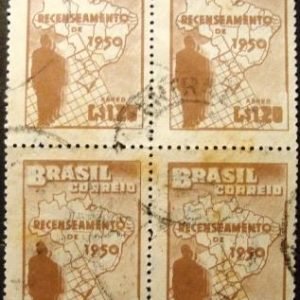 Quadra de selos postais aéreos do Brasil de 1950 - A 77 U