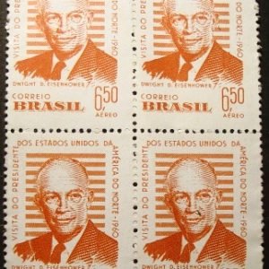 Quadra de selos postais do Brasil de 1960 Eisenhower