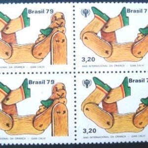 Quadra de selos do Brasil de 1979 Boneco de Pau