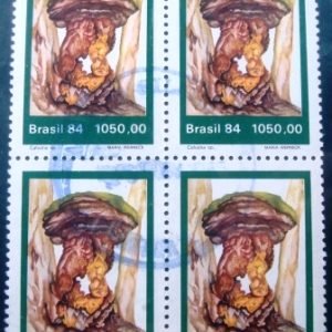 Quadra de selos do Brasil de 1984 Calvatia