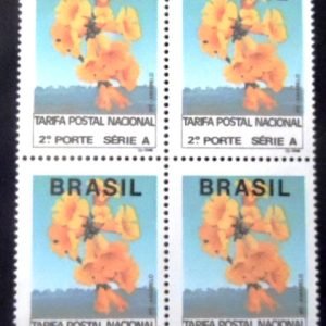 Quadra de selos postais do Brasil de 1993 Ipê Amarelo