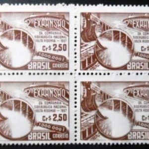 Quadra de selos postais do Brasil de 1957 CSN