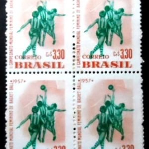 Quadra de selos comemorativos de 1957 - C 393 N