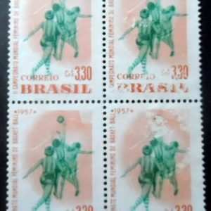 Quadra de selos comemorativos de 1957 - C 393 A N